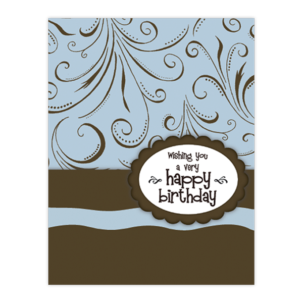Swirls Brown on Blue