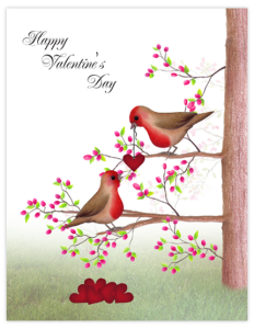 BR 13 - birds and hearts 'valentine'