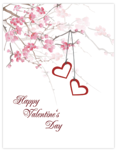 CN 28 - hearts cherry blossoms