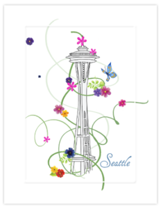 SP 03a - space needle flowers